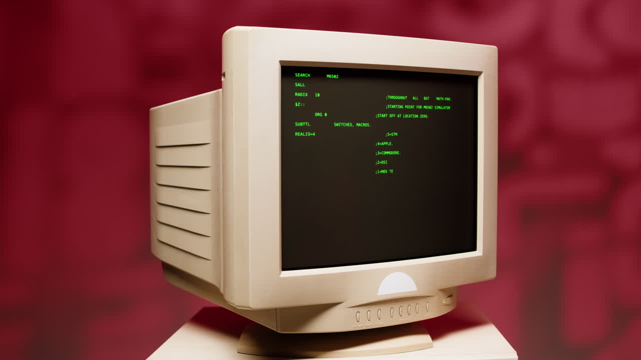 Vintage CRT Computer Monitor with Loading Screen
