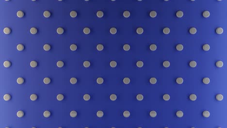 abstract rotating dark blue background with white round dots, seamless loop. animation. spinning pattern with white circles contrasting to blue backdrop.