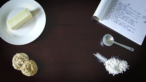 iphone placed next to cookie ingredients