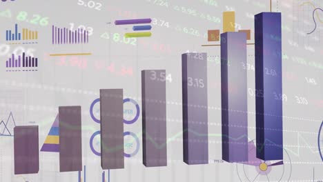 animación del procesamiento de datos financieros a través de la red