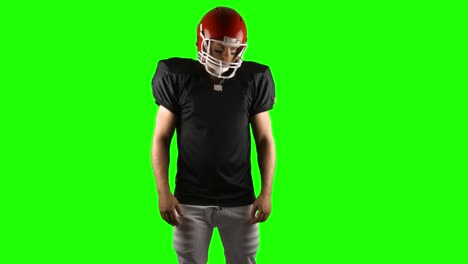 american football player on green screen