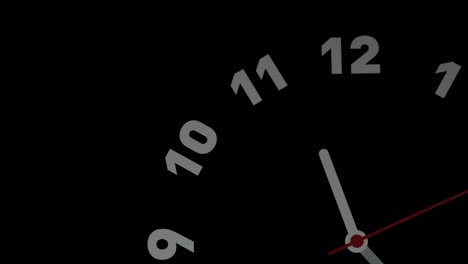 lapso de tiempo del reloj en fondo negro y movimiento de las agujas del reloj