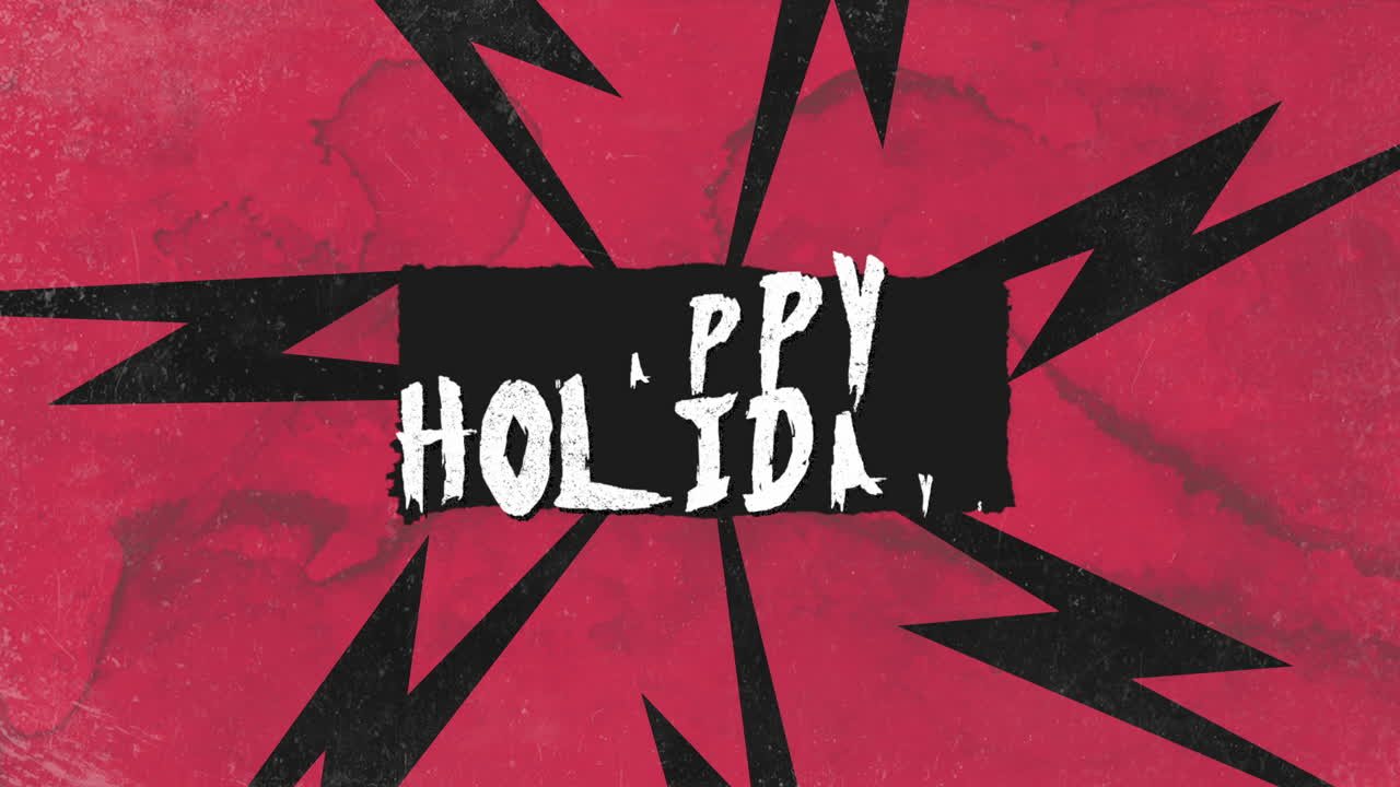 번개 를 가진 축제적 인 빨간색 과 검은색 디자인 - 행복 한 휴일