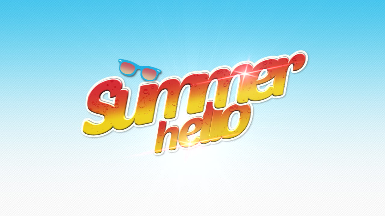 푸른 하늘에 선글라스와 함께 안녕하세요 여름