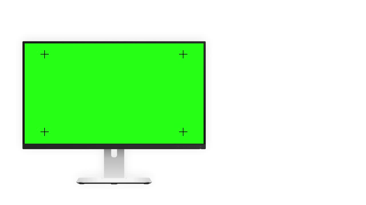 pantalla verde blanca de la computadora revela desde la izquierda con pantalla verde y canal luma