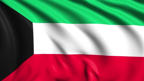 flag of kuwait with fabric structure in the wind (loopable)