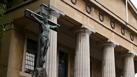 a close eye towards jesus outside st john's church, london, united kingdom