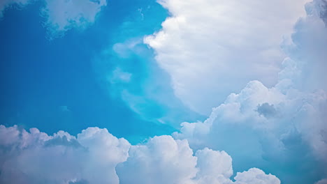 time lapse moving different shades of clouds motion on blue sky