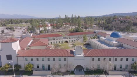 Aerial-View-of-Pierce-College-Center-For-Science-Building,-Public-Community-College-in-Woodland-Hills