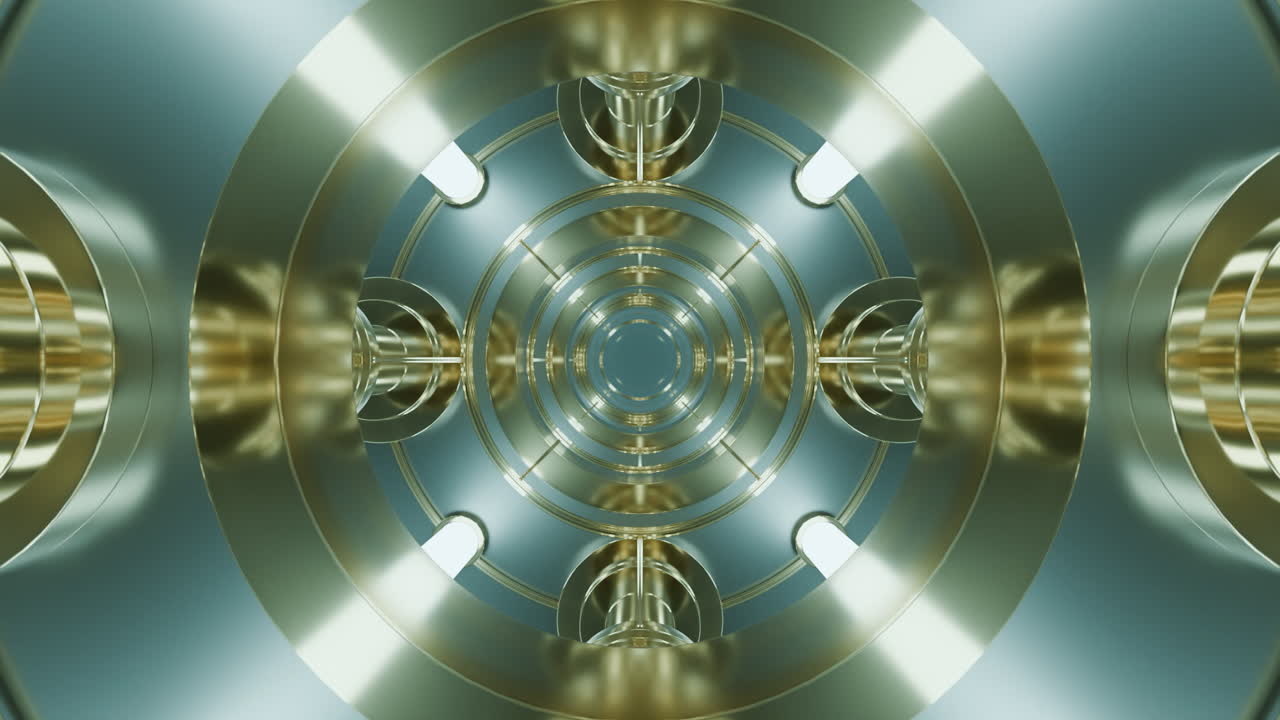 абстрактный футуристический золотой туннель