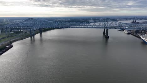 huey p long bridges cross mississippi river in new orleans louisiana