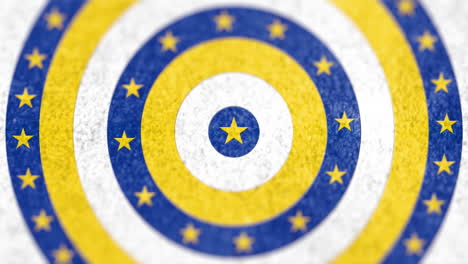 animation of yellow star in center over yellow and blue circles of stars and textural background