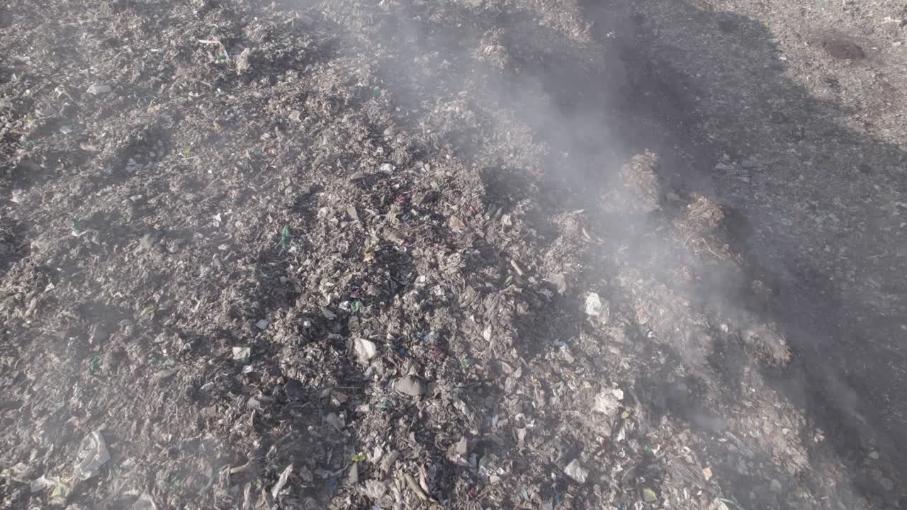 Aerial drone stock footage of Nairobi Dandora dumpsite