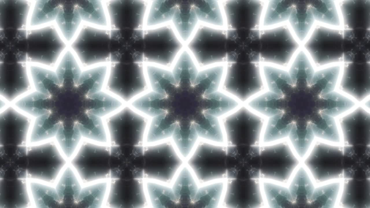 Red and Blue and White Colored Kaleidoscope Tile Pattern Light Energy