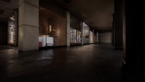 empty storefront at night