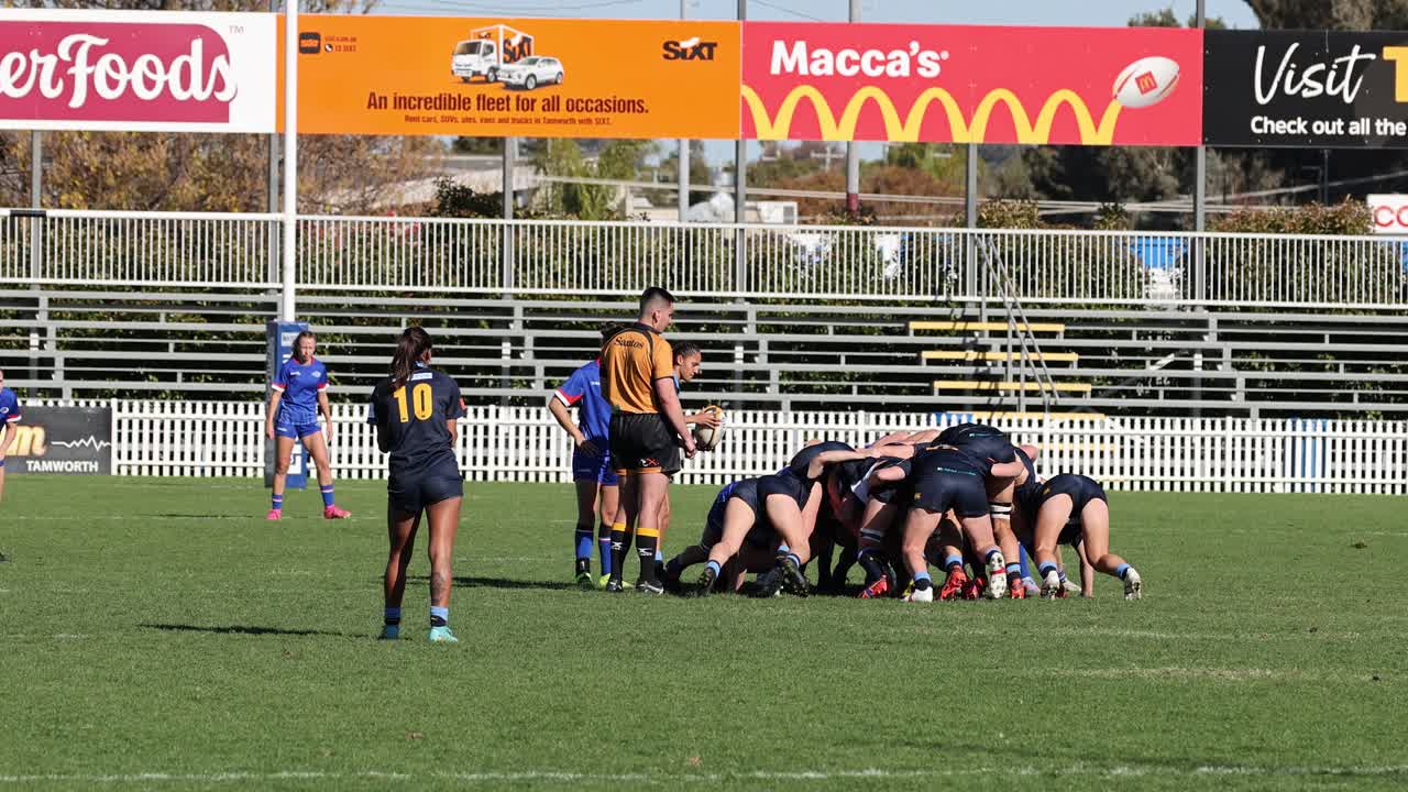 팀워크와 전략을 보여주는 역동적인 럭비 게임