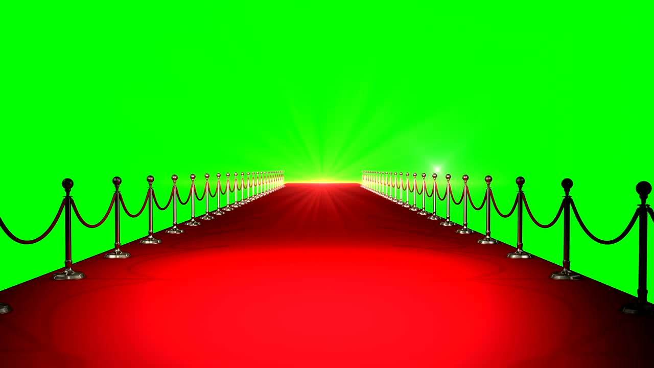 초록색 배경에 스포트라이트가 있는 빨간 카