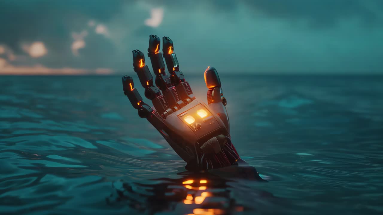 Dark Ocean Waves at Sunrise/Sunset