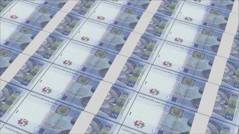 5-Billetes-De-Hryvnia-Ucraniana-Impresos-Por-Una-Prensa-De-Dinero