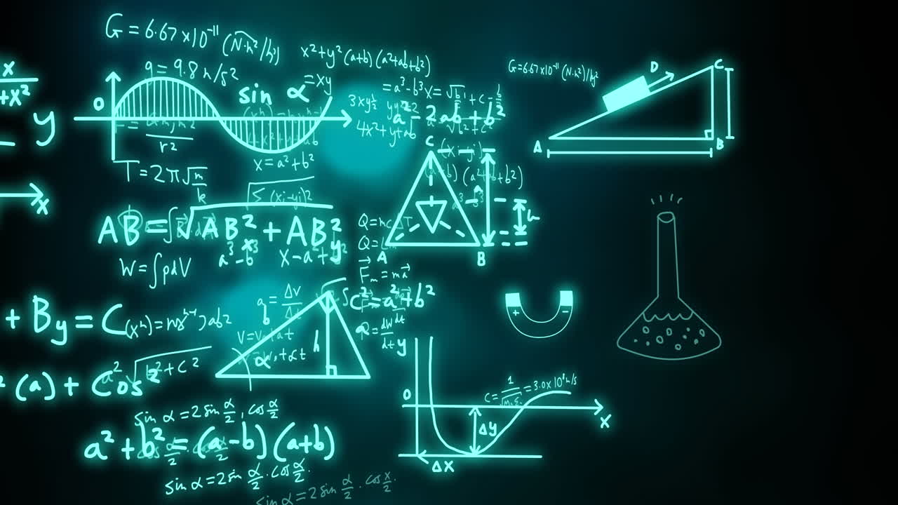 animación del procesamiento de datos científicos sobre un fondo de luz brillante