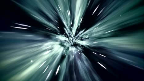 seamless loop of interstellar travel through a blue wormhole filled with stars