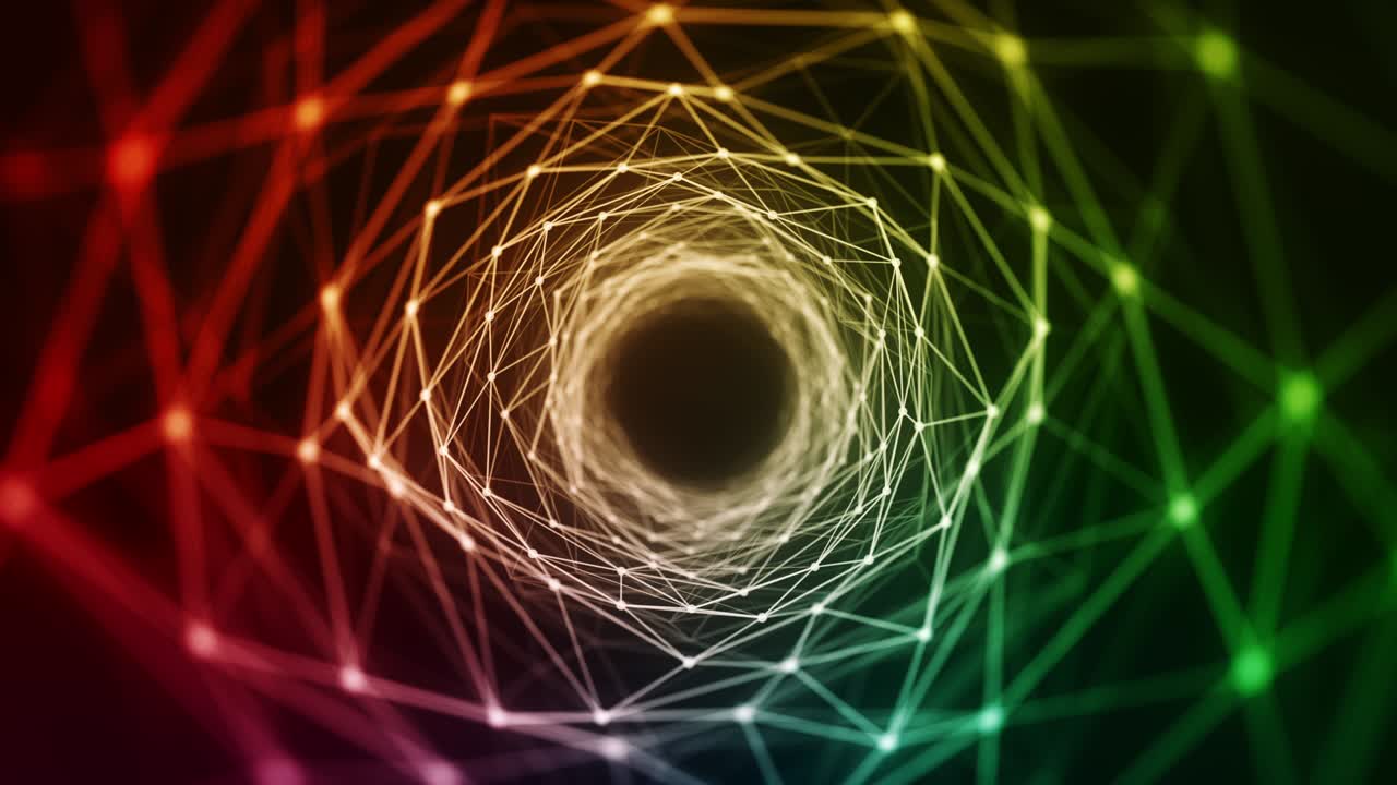 Abstract tunel with shapes and plexus loop