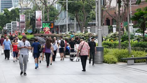 busy city street scene