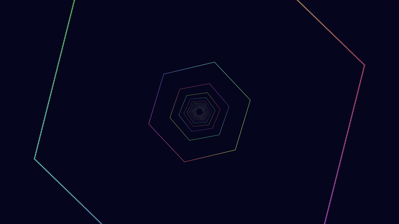 원형 패턴 의 다채로운 육각형 디자인 라인
