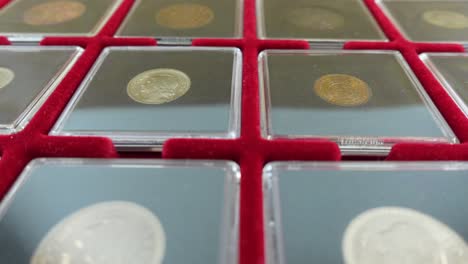 coin collector. collection of certified coins