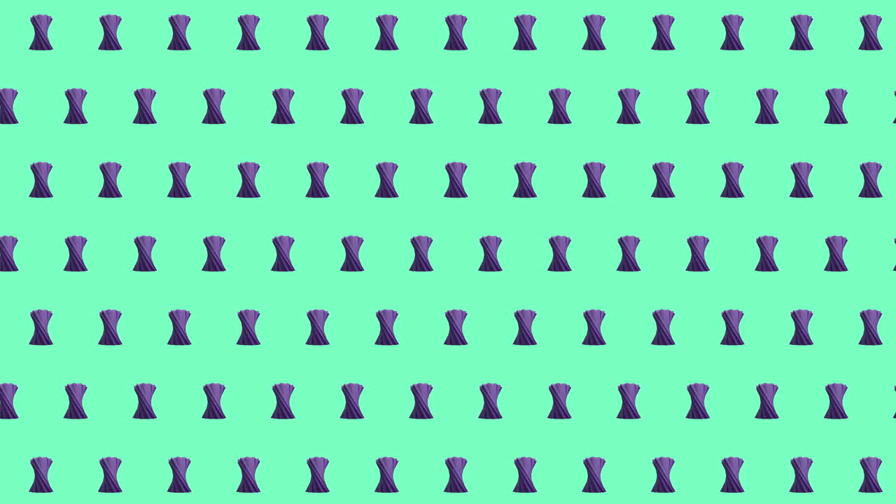 animación de filas de patrón púrpura que se mueven sobre un fondo verde