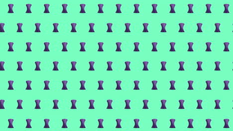 animation of rows of purple pattern moving on green background