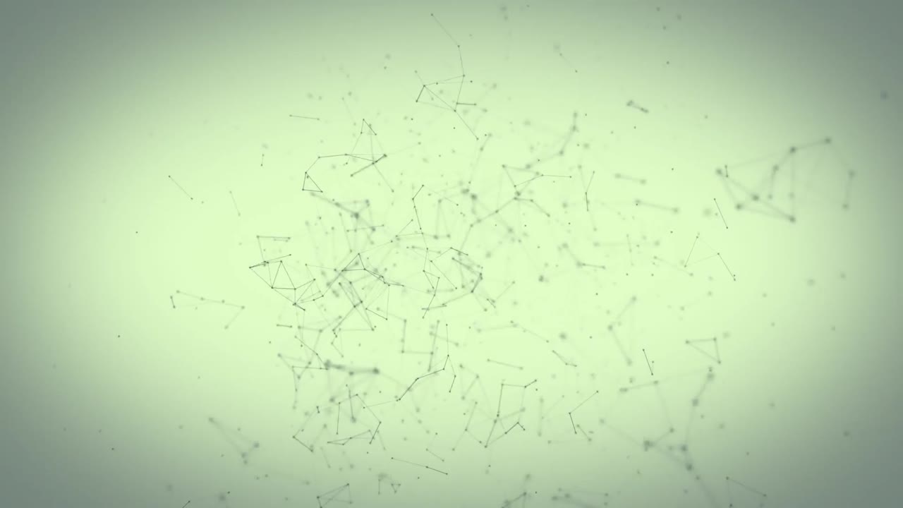 Animation of network of green plexus moving on green background