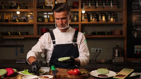 chef preparing vegan burgers