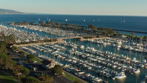 aerial view over the dana point harbor, california