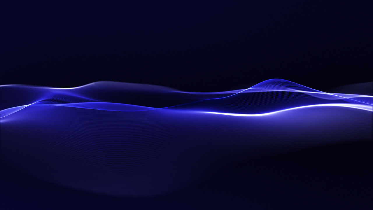 Glowing Ocean-Like Waves – Slow Flow Abstract Blue Background Loop
