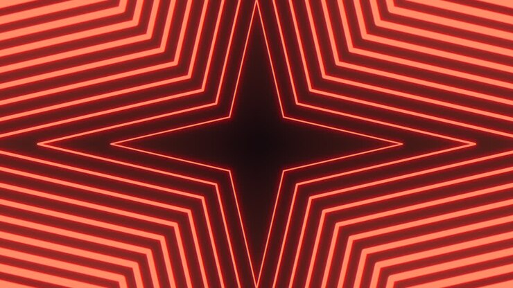 A vibrant image featuring red and yellow lines forming a star-shaped pattern within a zigzag design, offering a visually appealing and dynamic look