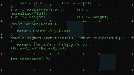 animation of green data processing on black background