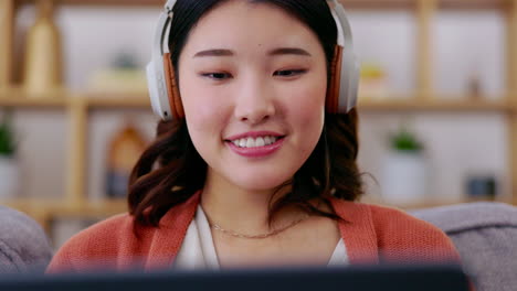 asian woman, entrepreneur and headphones