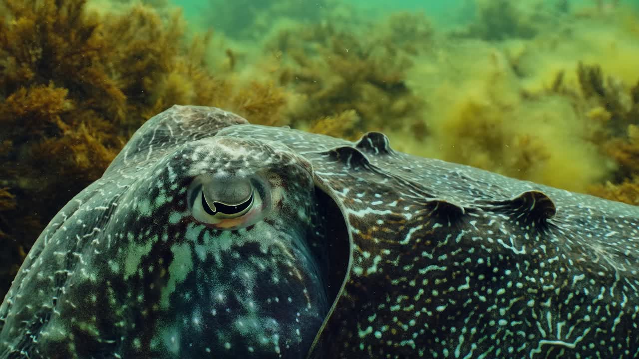 sepia gigante australiana sepia apama migración whyalla sur de australia 4k cámara lenta, apareamiento, puesta de huevos, lucha, agregación, bajo el agua
