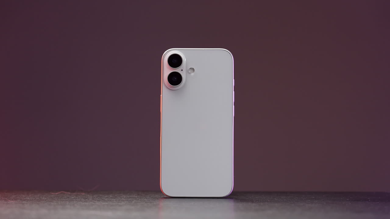 Back View of a White Smartphone with Dual Cameras