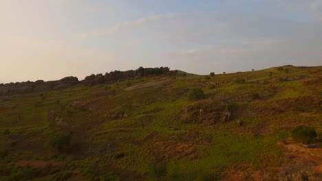 Aerial:-The-hills-and-mountains-of-Lesbos,-Greece