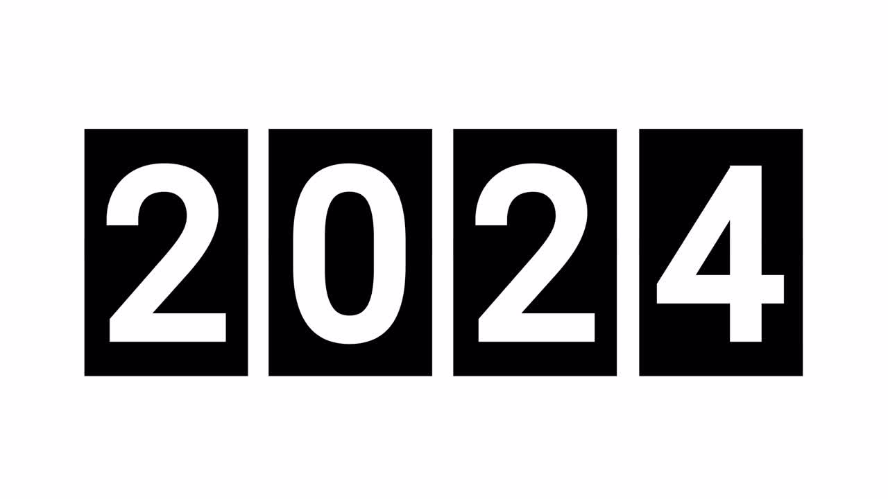 Animated Digital Year Counter Flipping from 2023 to 2025