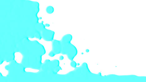 blue liquid and splashes spots on white gradient