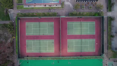 4 tennis courts in use