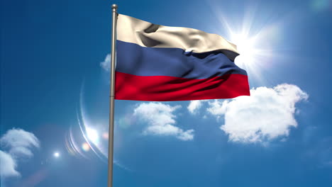 russia national flag waving on flagpole