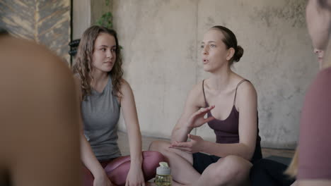 women in yoga discussion