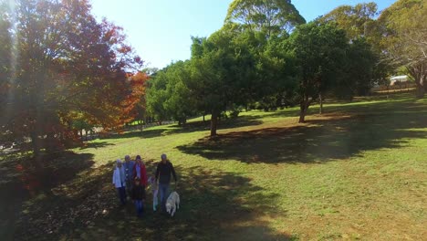 family walking at park