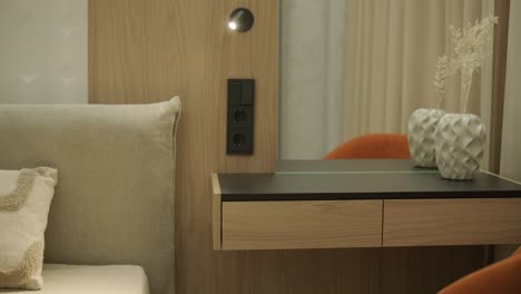 modern bedroom vanity area