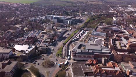 aerial shot of the ring road in canterbury, kent