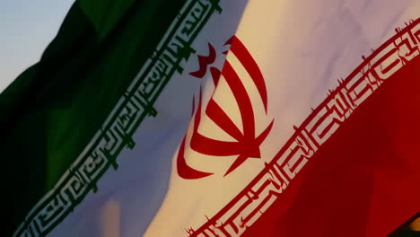 iranian flag waving in the wind